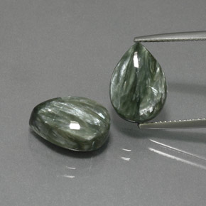  ct natürliche grüner Seraphinit-Edelsteine, Birnenform, Lichtundurchlässig