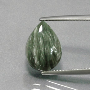 6,18 ctw natürlicher grüner Seraphinit, Birnenform, Lichtundurchlässig
