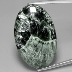 28,27 ctw natürlicher grüner Seraphinit, Oval Schliff, Lichtundurchlässig