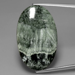 9,17 ctw natürlicher Grün Seraphinite, Oval Schliff, Lichtundurchlässig