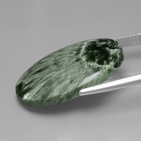 28,17 ctw natürlicher grüner Seraphinit, Oval Schliff, Lichtundurchlässig