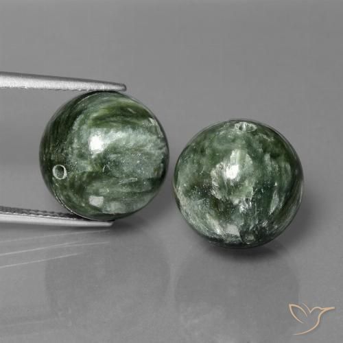 36.86 ct natürliche Graugrün Seraphinite-Edelsteine, Kugel / Ball, Lichtundurchlässig