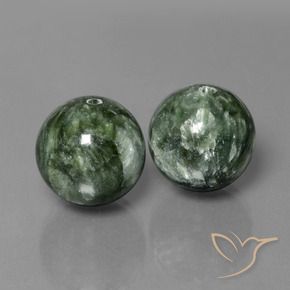 36.86 ct natürliche Graugrün Seraphinite-Edelsteine, Kugel / Ball, Lichtundurchlässig