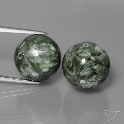 38.39ctw Natürlicher Grün Seraphinite, Kugel / Ball, Lichtundurchlässig
