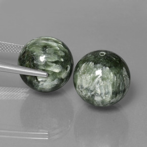 39,38 ct natürliche grüner Seraphinit-Edelsteine, Sphäre / Kugel, Lichtundurchlässig