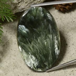 33,43 ctw natürlicher grüner Seraphinit, Oval Schliff, Lichtundurchlässig
