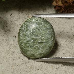 5,77 ctw natürlicher grüner Seraphinit, Oval Schliff, Lichtundurchlässig
