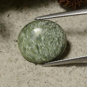 5,77 ctw natürlicher grüner Seraphinit, Oval Schliff, Lichtundurchlässig