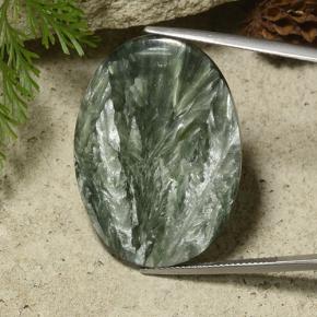 29,53 ctw natürlicher grüner Seraphinit, Oval Schliff, Lichtundurchlässig