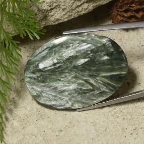 29,53 ctw natürlicher grüner Seraphinit, Oval Schliff, Lichtundurchlässig