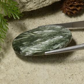 29,53 ctw natürlicher grüner Seraphinit, Oval Schliff, Lichtundurchlässig