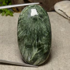56,57 ctw natürlicher grüner Seraphinit, Oval Schliff, Lichtundurchlässig