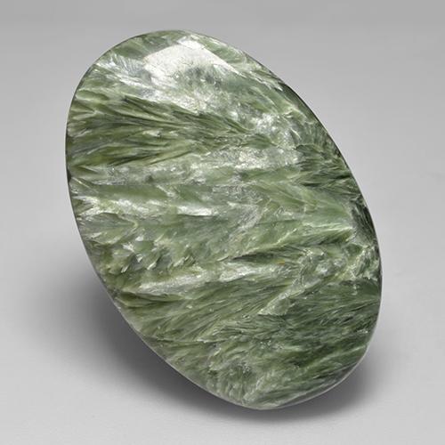 32,94 ctw natürlicher grüner Seraphinit, Oval Schliff, Lichtundurchlässig