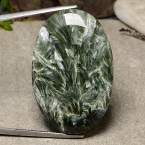 39,09 ctw natürlicher grüner Seraphinit, Oval Schliff, Lichtundurchlässig