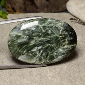 39,09 ctw natürlicher grüner Seraphinit, Oval Schliff, Lichtundurchlässig