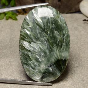 38,12 ctw natürlicher grüner Seraphinit, Oval Schliff, Lichtundurchlässig