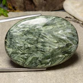51,64 ctw natürlicher grüner Seraphinit, Oval Schliff, Lichtundurchlässig