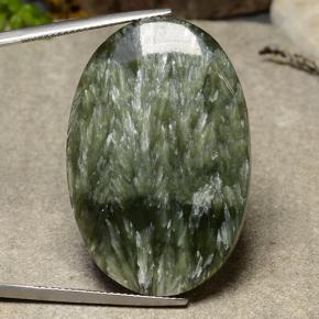 39,98 ctw natürlicher grüner Seraphinit, Oval Schliff, Lichtundurchlässig