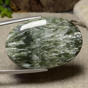 39,98 ctw natürlicher grüner Seraphinit, Oval Schliff, Lichtundurchlässig