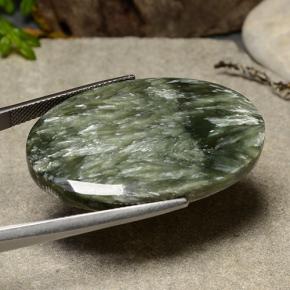 39,98 ctw natürlicher grüner Seraphinit, Oval Schliff, Lichtundurchlässig