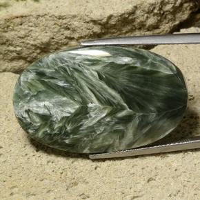 32,78 ctw natürlicher grüner Seraphinit, Oval Schliff, Lichtundurchlässig