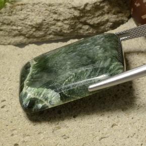 9,17 ctw natürlicher dunkelgrün Seraphinite, Kissenschliff, Lichtundurchlässig