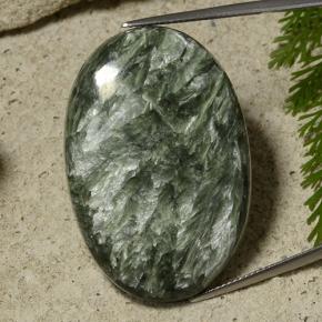 55,28 ctw natürlicher grüner Seraphinit, Oval Schliff, Lichtundurchlässig