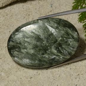 55,28 ctw natürlicher grüner Seraphinit, Oval Schliff, Lichtundurchlässig