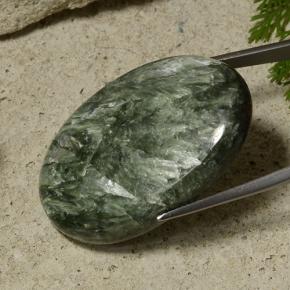 55,28 ctw natürlicher grüner Seraphinit, Oval Schliff, Lichtundurchlässig