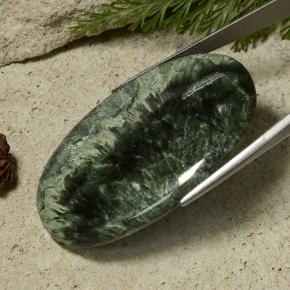 78,68 ctw natürlicher grüner Seraphinit, Oval Schliff, Lichtundurchlässig