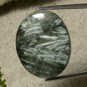 21,55 ctw natürlicher grüner Seraphinit, Oval Schliff, Lichtundurchlässig
