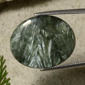 21,55 ctw natürlicher grüner Seraphinit, Oval Schliff, Lichtundurchlässig