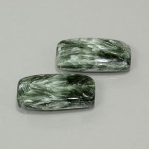 18,16 ct natürliche grüner Seraphinit-Edelsteine, Kissenschliff, Lichtundurchlässig