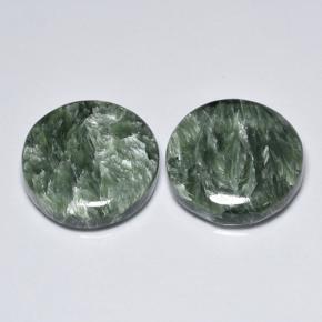 16.73 ct natürliche Mittelgrün Seraphinite-Edelsteine, Rund Schliff, Lichtundurchlässig