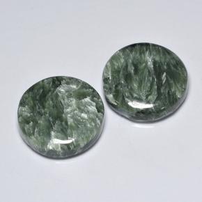 16.73 ct natürliche Mittelgrün Seraphinite-Edelsteine, Rund Schliff, Lichtundurchlässig