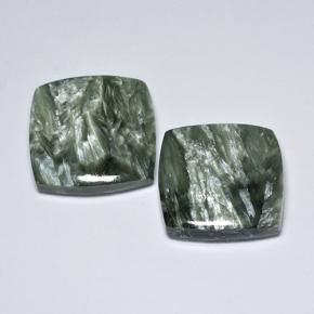 23,85 ct natürliche grüner Seraphinit-Edelsteine, Kissenschliff, Lichtundurchlässig