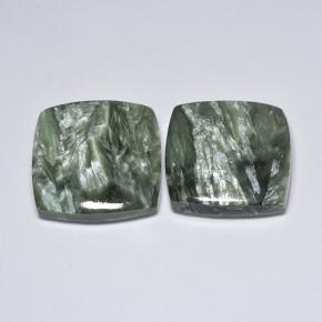 23,85 ct natürliche grüner Seraphinit-Edelsteine, Kissenschliff, Lichtundurchlässig