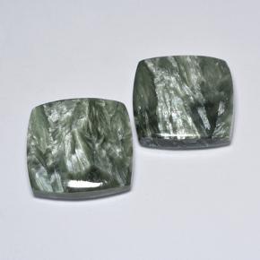23,85 ct natürliche grüner Seraphinit-Edelsteine, Kissenschliff, Lichtundurchlässig