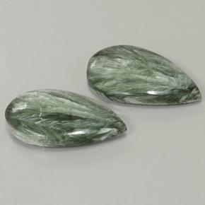 20,02 ct natürliche grüner Seraphinit-Edelsteine, Birnenform, Lichtundurchlässig