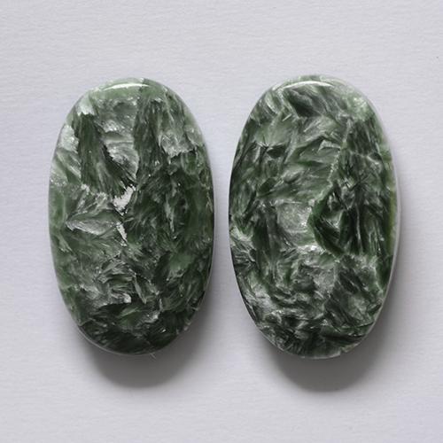 16.18 ct natürliche Grün Seraphinite-Edelsteine, Oval Schliff, Lichtundurchlässig