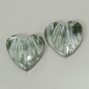 8,39 ct natürliche grüner Seraphinit-Edelsteine, Herzform, Lichtundurchlässig