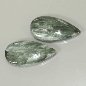 14,68 ct natürliche grüner Seraphinit-Edelsteine, Birnenform, Lichtundurchlässig