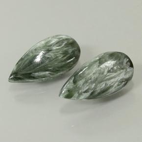 14,68 ct natürliche grüner Seraphinit-Edelsteine, Birnenform, Lichtundurchlässig