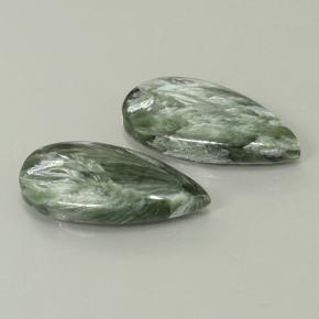 14,68 ct natürliche grüner Seraphinit-Edelsteine, Birnenform, Lichtundurchlässig