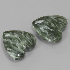 14,61 ct natürliche grüner Seraphinit-Edelsteine, Herzform, Lichtundurchlässig
