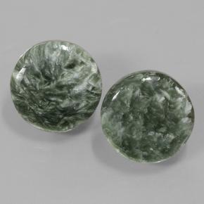 11.18 ct natürliche Grün Seraphinite-Edelsteine, Rund Schliff, Lichtundurchlässig