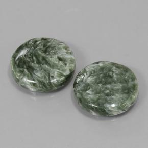 11.18 ct natürliche Grün Seraphinite-Edelsteine, Rund Schliff, Lichtundurchlässig