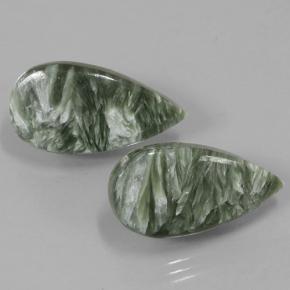 11,29 ct natürliche grüner Seraphinit-Edelsteine, Birnenform, Lichtundurchlässig