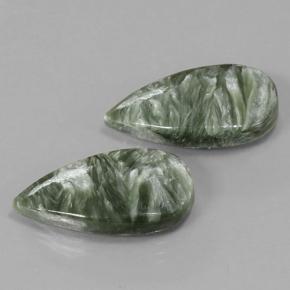 11,29 ct natürliche grüner Seraphinit-Edelsteine, Birnenform, Lichtundurchlässig