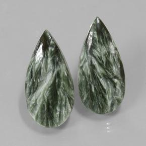 21,34 ct natürliche grüner Seraphinit-Edelsteine, Birnenform, Lichtundurchlässig